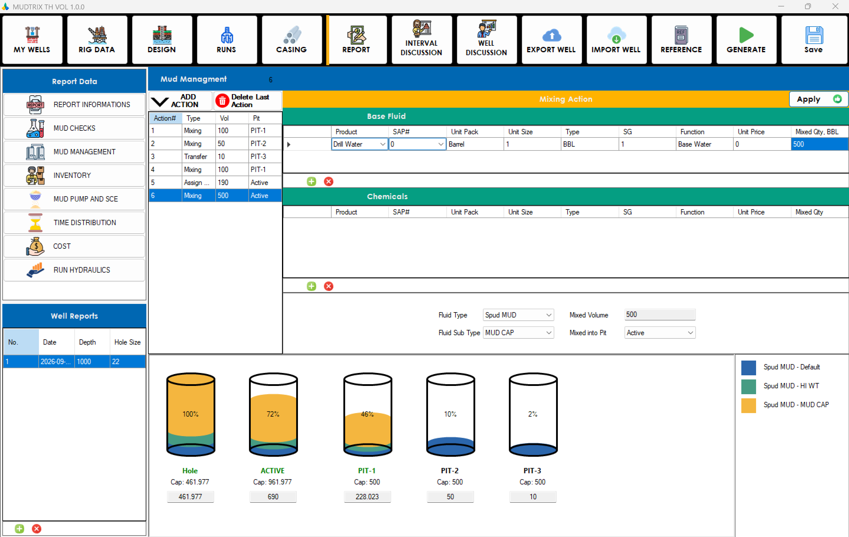 MUDTRIX TH software screenshot